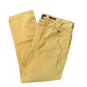 Banana Republic Traveler Pants Mens 42x32 Slim Fit Golden Khaki Twill 700055010